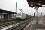 185 539-4 TXL - TX Logistik AG  mit einem Ganzzug von Pordenone (Italien) nach Rostock, bei der Durchfahrt in Stendal. 16.02.2013 