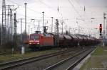 152 158-2 DB Schenker Rail Deutschland AG mit einem gemischtem Güterzug in Stendal und fuhr weiter in Richtung Rathenow.