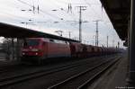 152 061-8 DB Schenker Rail Deutschland AG mit einem Kalizug in Stendal und fuhr weiter in Richtung Magdeburg. 27.12.2014