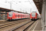 425 509-7 S-Bahn Mittelelbe als S1 (S 39036) von Schönebeck-Bad Salzelmen nach Wittenberge und 425 008-0 S-Bahn Mittelelbe als RB32 (RB 16218) von Stendal nach Salzwedel, traffen sich am