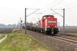298 327-8 DB Cargo mit einem Nahgüterzug bei Brandenburg und fuhr weiter in Richtung Werder(Havel).
