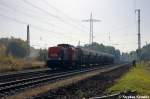 V160.5 (203 143-3) hvle - Havellndische Eisenbahn AG mit einem Fcs Ganzzug in Satzkorn und fuhr in Richtung Priort weiter. 20.10.2012