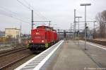 Lok 15 (202 822-3) & Lok 16 (202 453-7) WFL - Wedler & Franz GbR Lokomotivdienstleistungen kamen als Lz durch den Brandenburger Hbf gefahren und fuhren in Richtung Magdeburg weiter. 28.02.2013
