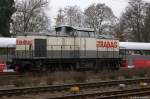 203 166-4 STRABAG Rail GmbH stand in Stendal abgestellt. 06.12.2014