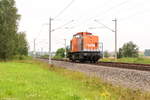 br-1201-1204-v100-ost/572240/v1608-203-616-8-hvle---havellaendische V160.8 (203 616-8) hvle - Havelländische Eisenbahn AG kam solo durch Nennhausen und fuhr weiter in Richtung Wustermark. 24.08.2017