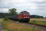 232 553-8 DB Schenker Rail Deutschland AG mit einem Drahtrollenzug aus Brandenburg Altstadt bei Mgelin und fuhr in Richtung Rathenow weiter.