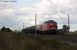 232 571-0 DB Schenker Rail Deutschland AG mit einem gemischtem Gterzug in Vietznitz und fuhr in Richtung Nauen weiter. 27.09.2013