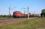 233 285-6 DB Schenker Rail Deutschland AG mit einem Eanos Ganzzug in Vietznitz und fuhr in Richtung Friesack weiter. Netten Gru an den Tf! 15.05.2013