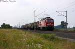 233 525-5 DB Schenker Rail Deutschland AG mit einem gemischtem Gterzug in Vietznitz und fuhr in Richtung Nauen weiter.