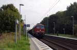 233 306-0 DB Schenker Rail Deutschland AG mit einem E-Wagen Ganzzug, bei der Durchfahrt in Marquardt und sie hatte ihren Güterzug nach Priort gebracht. 02.10.2014