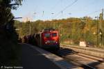 br-6140-e40/300462/140-681-8-db-schenker-rail-deutschland 140 681-8 DB Schenker Rail Deutschland AG mit einem Facns Ganzzug in Uelzen und fuhr in Richtung Celle weiter. 18.10.2013