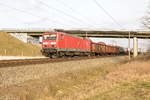 143 350-7 DB Cargo mit dem Mischer EZ 51071 von Seddin nach Seelze in Nennhausen. 14.03.2017