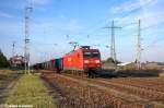 145 052-7 DB Schenker Rail Deutschland AG mit einem gemischtem Gterzug in Satzkorn und fuhr in Richtung Golm weiter.