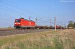 145 049-3 DB Schenker Rail Deutschland AG mit einem gemischtem Gterzug in Vietznitz und fuhr in Richtung Friesack weiter.