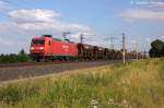145 062-6 DB Schenker Rail Deutschland AG mit einem Facns Ganzzug in Vietznitz und fuhr in Richtung Wittenberge weiter. 18.07.2013