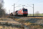 br-6145-traxx-vorserie/599143/145-021-2-db-cargo-mit-einem 145 021-2 DB Cargo mit einem gemischtem Güterzug von Seelze nach Seddin in Nennhausen . 08.02.2018