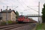 br-6151/196076/151-100-5--151-168-2-db 151 100-5 & 151 168-2 DB Schenker Rail Deutschland AG mit einem Falns Ganzzug in Vietznitz und fuhren in Richtung Friesack weiter. 08.05.2012