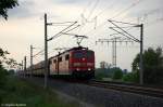br-6151/196088/151-102-1--151-106-2-db 151 102-1 & 151 106-2 DB Schenker Rail Deutschland AG mit einem Falns Ganzzug in Vietznitz, in Richtung Paulinenaue weiter gefahren. 08.05.2012