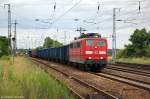 151 126-0 DB Schenker Rail Deutschland AG mit PKP Gterzug in Saarmund und fuhr in Richtung Potsdam Pirschheide weiter. 05.06.2012