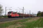 br-6151/264883/151-134-4--151-029-6-db 151 134-4 & 151 029-6 DB Schenker Rail Deutschland AG mit dem GM 60226 von Ziltendorf EK nach Hansaport in Vietznitz. 03.05.2013