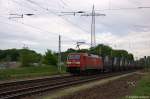 br-6152-siemens-es-64-f/196395/152-096-4-db-schenker-rail-deutschland 152 096-4 DB Schenker Rail Deutschland AG mit dem 'Mega Combi' in Satzkorn, in Richtung Priort unterwegs. 10.05.2012