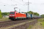 152 078-2 DB Schenker Rail Deutschland AG mit dem KLV  LKW Walter  in Satzkorn und fuhr weiter in Richtung Priort.
