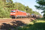 152 161-6 DB Cargo mit einem gemischtem Güterzug bei Friesack und fuhr weiter in Richtung Wittenberge. 18.06.2017