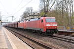 152 063-4 & 152 003-0 DB Cargo mit dem leeren Erzzug von Ziltendorf nach Hamburg in Friesack. 15.04.2018