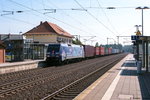 152 134-3  Intermodal  DB Cargo mit einem Containerzug in Bienenbüttel und fuhr weiter in Richtung Lüneburg. 08.09.2016