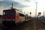 155 178-7 mit leeren Autotransportzug in Rathenow in Richtung Wustermark unterwegs. 05.04.2012