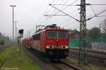155 237-1 DB Schenker Rail Deutschland AG mit einem leeren Autotransportzug in Rathenow und fuhr in Richtung Wustermark weiter.