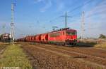 155 023-5 DB Schenker Rail Deutschland AG mit Tanoos Ganzzug in Satzkorn und fuhr in Richtung Golm weiter. 02.10.2012
