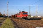 155 070-6 DB Schenker Rail Deutschland AG mit einem Kalizug in Satzkorn und fuhr in Richtung Golm weiter.