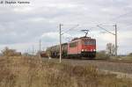 155 037-5 DB Schenker Rail Deutschland AG mit dem 53081 von Wittenberge nach Seddin in Vietznitz. 29.10.2013