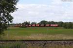 155 101-9 DB Schenker Rail Deutschland AG mit einem Kalizug aus Richtung Wittenberge kommend in Stendal. 02.06.2014