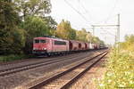 155 236-3 DB Cargo mit einem gemischtem Güterzug in Friesack und fuhr weiter in Richtung Nauen.