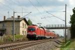 182 014 mit dem RE2 (RE 37380) von Cottbus nach Wismar in Vietznitz. 08.05.2012