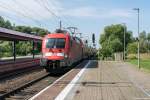 Auf Gleis 1 im Brandenburger Hbf wurde die 182 014 mit dem RE1 (RE 18179) von Brandenburg nach Frankfurt(oder) bereitgestellt. 01.08.2015