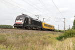 ES 64 U2 - 024 (182 524-9) MRCE Dispolok GmbH für DB Netz AG, mit einem Messzug in Nennhausen und fuhr weiter in Richtung Stendal. 20.08.2021 Netten Gruß zurück an den Tf!