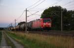 185 160-9 DB Schenker Rail Deutschland AG mit einem Kesselzug  Propen  bei Rathenow und fuhr in Richtung Stendal weiter. 04.07.2012