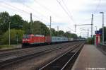 185 017-1 DB Schenker Rail Deutschland AG mit einem Containerzug in Niederndodeleben und fuhr nach zwei Überholungen weiter in Richtung Helmstedt.