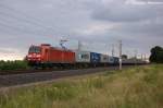 185 048-6 DB Schenker Rail Deutschland AG mit einem Containerzug in Vietznitz und fuhr in Richtung Wittenberge weiter. 31.07.2013