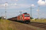 185 142-7  Edelwei  DB Schenker Rail Deutschland AG mit einem Gterzug in Satzkorn und fuhr in Richtung Golm weiter.