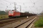 185 055-1 DB Schenker Rail Deutschland AG mit einem Güterzug in Priort und fuhr weiter in Richtung Golm.