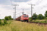 185 067-6 DB Cargo mit einem Kalizug in Stendal und fuhr weiter in Richtung Magdeburg. 16.06.2016