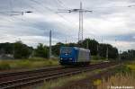 185 523-8 Alpha Trains fr HGK - Hfen und Gterverkehr Kln AG kommt als Lz durch Satzkorn gefahren und fuhr in Richtung Priort weiter. 28.08.2012 