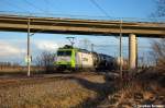 185 543-6 Captrain Deutschland GmbH fr ITL Eisenbahn GmbH mit einem Kesselzug nei Nennhausen und fuhr in Richtung Rathenow weiter. 30.12.2012