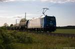 185 524-6 Alpha Trains für ITL - Eisenbahngesellschaft mbH mit einem Kesselzug aus Richtung Salzwedel kommend in Stendal. 16.05.2014