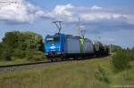 185 522-0 & 185 543-6 ITL - Eisenbahngesellschaft mbH mit einem Getreidezug in Stendal und fuhren in Richtung Salzwedel weiter.