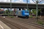 185 514-7 Alpha Trains für RheinCargo GmbH kam Lz durch Hamburg-Harburg gefahren in Richtung Maschen.